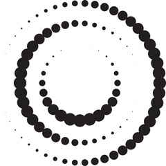 Halftone circular dotted spiral. Design element