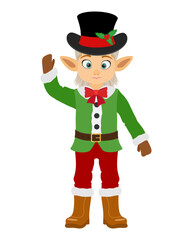 christmas and new year characters holiday symbols flat style vector illustration isolated on white background