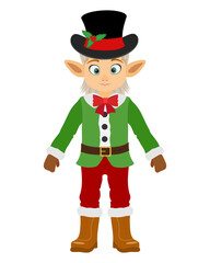 christmas and new year characters holiday symbols flat style vector illustration isolated on white background