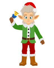 christmas and new year characters holiday symbols flat style vector illustration isolated on white background