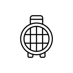 Pet carrier outline icons, minimalist vector illustration ,simple transparent graphic element .Isolated on white background