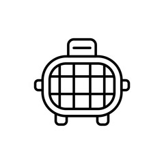 Pet carrier outline icons, minimalist vector illustration ,simple transparent graphic element .Isolated on white background
