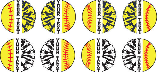 Custom Cheerleader, Cheer Baseball Balls, Baseball Cut Files