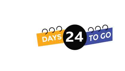 24 days to go Countdown number banner templates. time icon. Vector Illustration