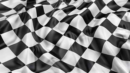 A Close-Up of a Waving Checkered Flag