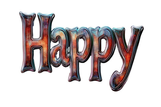 Colorful and vibrant text design featuring the word 'Happy', perfect for uplifting themes and joyful designs.
