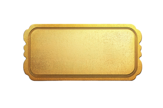 This golden blank ticket design is perfect for creating unique invitations or event passes.