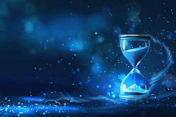 Modern representation of time with clocks, gears, and abstract shapes