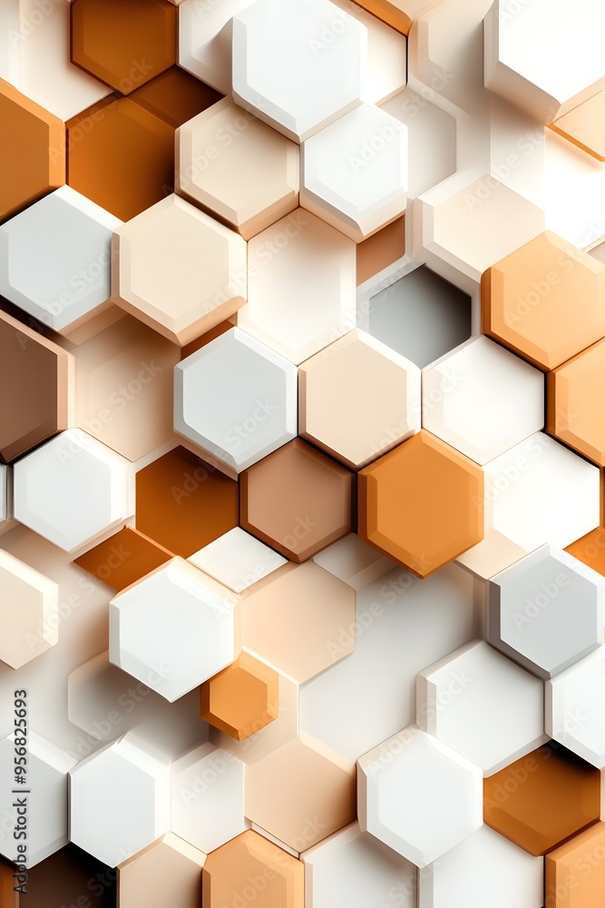 Poster abstract hexagon pattern background.