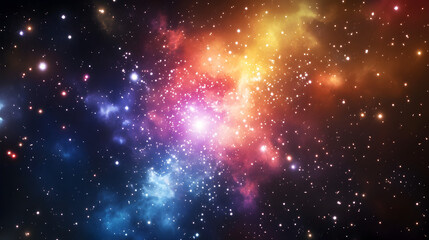 Fototapeta premium A bright, colorful galaxy cluster with stars of every shade, lighting up the surrounding space.