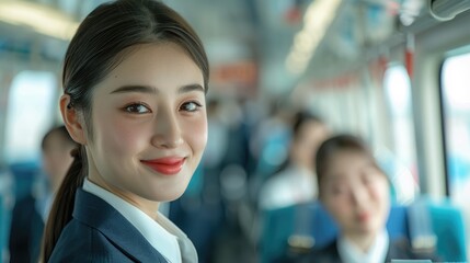 Airline hostess: stewardess, delivering top notch service, passenger needs, and maintaining a calm and efficient cabin environment, essence of aviation customer care