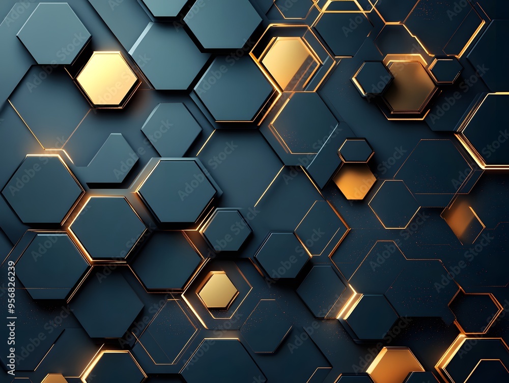 Poster abstract geometric hexagon pattern background.