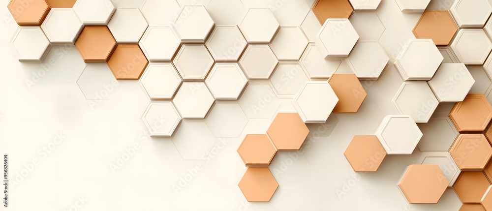 Aufkleber abstract hexagon pattern background.