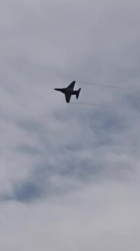 Military Army Fighter Jet impressive flypast at air base airshow