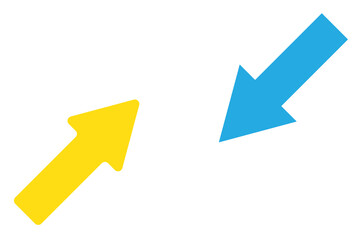 Long arrows icon set. Vector set of trendy long arrows left and right in flat style. Replaceable vector design