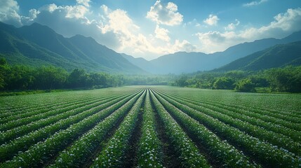 Realistic Solar Power Plant in Shenzhen Fields, AI generated illustration