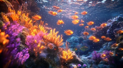 Neon Reef: Glowing Fish & Chrome Coral in Augmented Reality