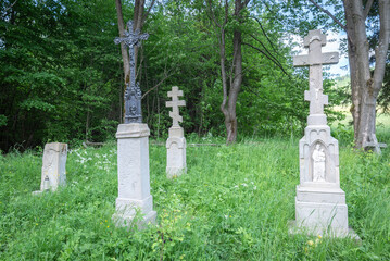 Cmentarz w nieistniejącej wsi Bieliczna © TM 360