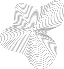 Liquid shape made of lines with blend effect. Modern design