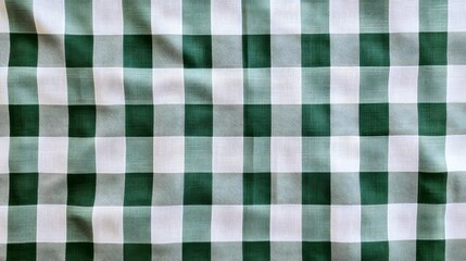 Green and White Checkered Fabric Texture