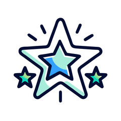 Obraz premium Stylized Star Icon in Turquoise and Navy Symbolizing Achievement and Recognition