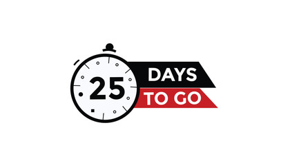 25 days to go Countdown number banner templates. time icon. Vector Illustration 
