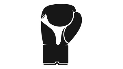 simple black boxing glove shape vector illustration