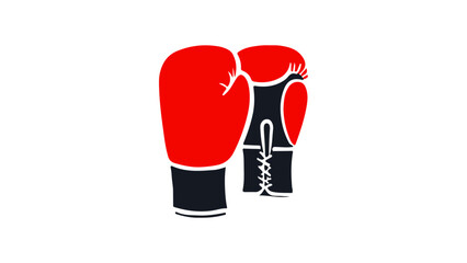 illustration of boxing gloves with red top and black bottom