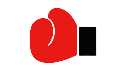 simple red icon of boxing glove, boxing symbol, simple red boxing glove vector illustration