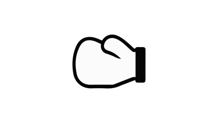 boxing glove black shape outline simple vector illustration