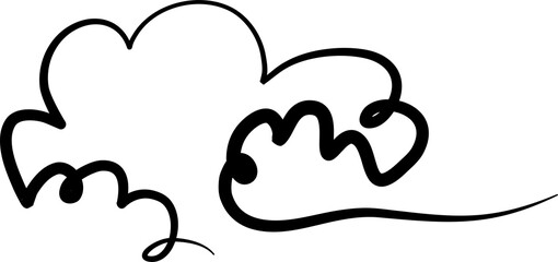 Continuous line drawing of cloud