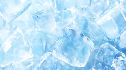 Obraz premium Close-up of Icy Blue Ice Cubes