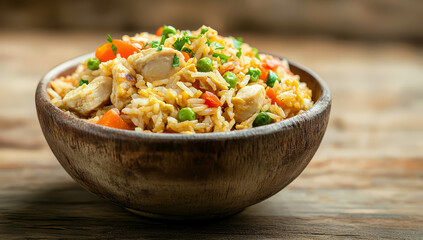 Chicken fried rice with vegetables