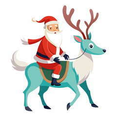 Santa Claus vector illustration of cartoon character, New Year Santa on white background