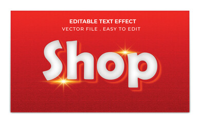 shop typography Editable text effect 3d Traditional Cartoon template style premium vector