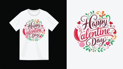 happy valentine's day t-shirt lettering design