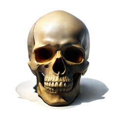 Obraz premium Human Skull with shadow on a white isolated background.