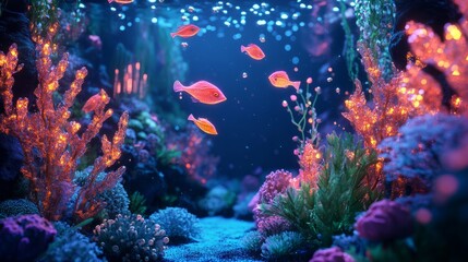 Glowing Coral Reefs & Glassmorphism Fish: An Immersive AR Underwater Dream