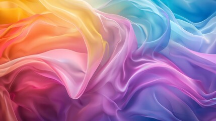 Obraz premium Wallpaper with a rainbow wave pattern blending harmoniously