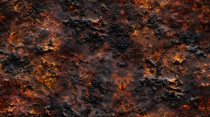 Burnt and Scorched Metal Surface with Deep Cracks