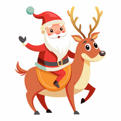 Santa Claus vector illustration of cartoon character, New Year Santa on white background