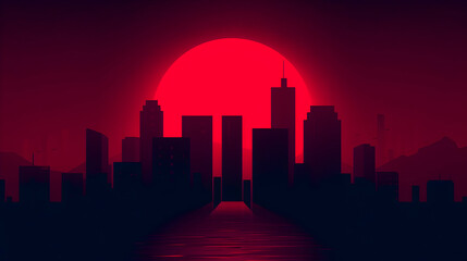 Obraz premium Cityscape Anime Style 