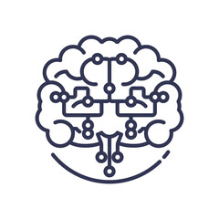 Illustration of a brain with neural network connections, symbolizing artificial intelligence and machine learning.