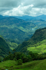 Obraz premium Beautiful landscape in the Andes Mountains. Clouds. Jardin, Jardín, Antioquia, Colombia.