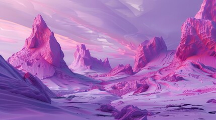 Obraz premium surreal purple desert landscape with otherworldly rock formations aigenerated concept illustration