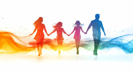Obraz premium Glossy Abstract Family Heritage concept as A vibrant glossy abstract digital art representing family heritage and history with dynamic flowing lines symbolizing the connections and diversity within a 