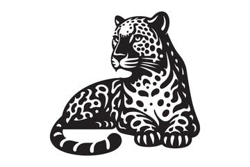 Minimalist Black Leopard Silhouette Vector Art