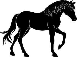 Black Horse Silhouette Elegant Equine Silhouette Art