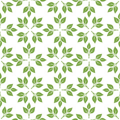 green leaves vector pattern background. Green tea leaf seamless pattern. tea leaves pattern background. seamless patterns with green leaves of tea.