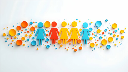 Glossy Family Diversity Circles Background concept as A vibrant glossy background featuring abstract circles of various sizes and colors symbolizing the diversity and unity within families. Perfect fo